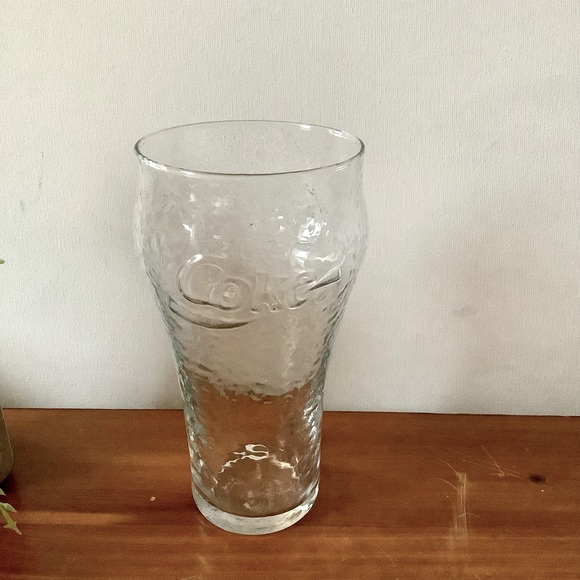 Coca Cola Dining Vintage Coca Cola Pebbled Glass Embossed Logo